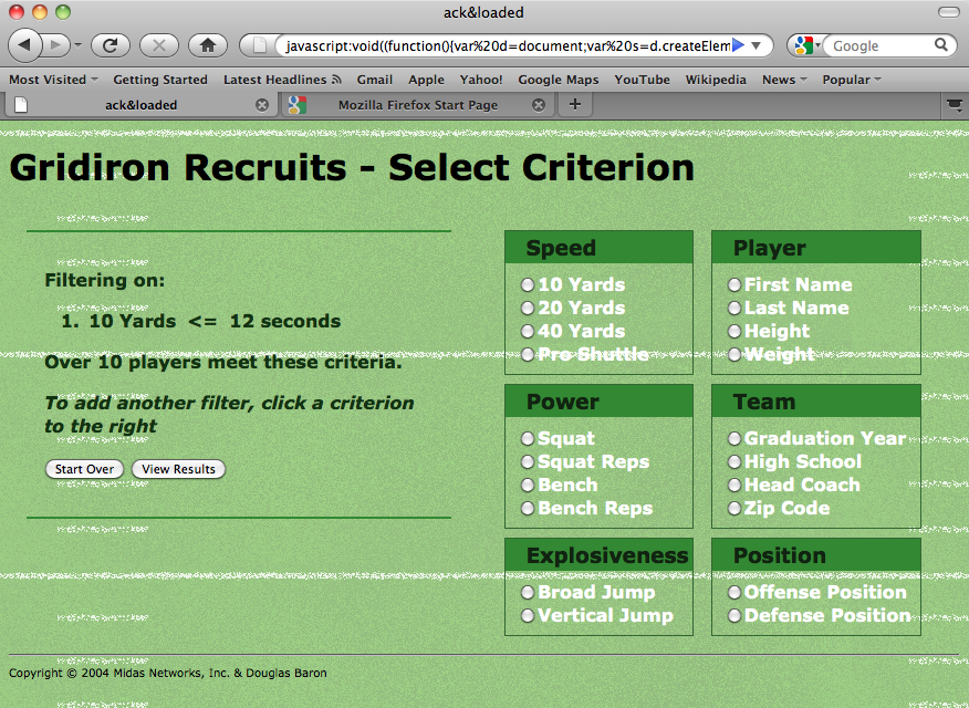 A thumbnail image of Gridiron Recruits page.